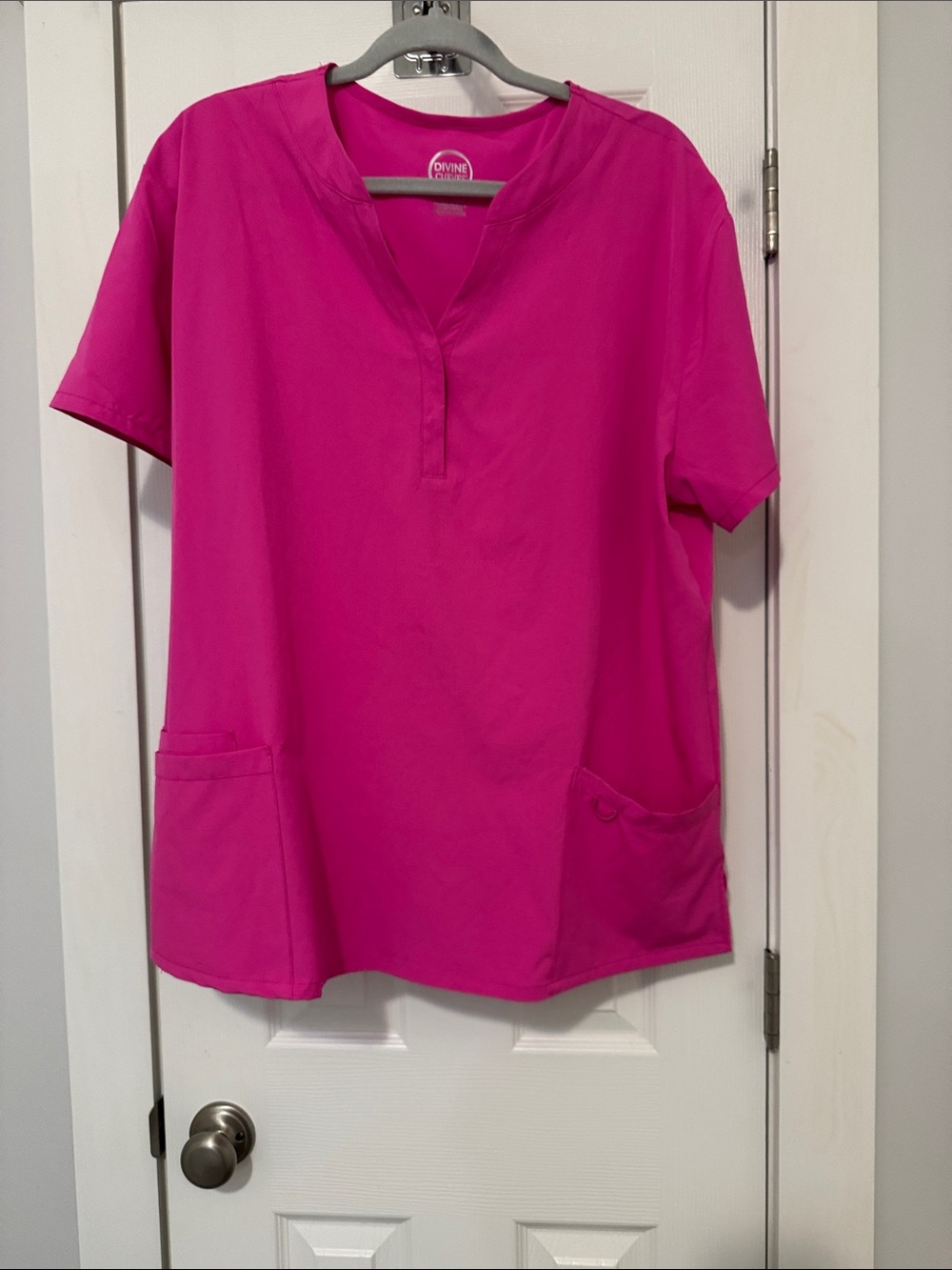 V-Neck Tunic Top in Fuchsia by Cherokee